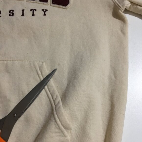 Harvard University Champion Mens Small Hoodie Sweatshirt Embroidered Ivory - Picture 5 of 10